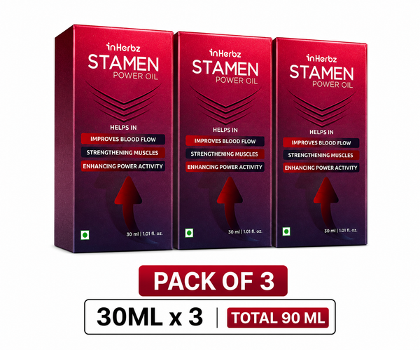 Stamen Power Oil for Men | Herbal Massage Oil | Supports Vitality & Wellness | Natural Ingredients | External Use Only | 30 ml PACK OF 3 (90 ML)