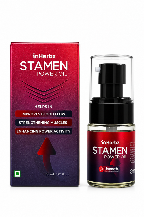 Stamen Power Oil for Men | Herbal Massage Oil | Supports Vitality & Wellness | Natural Ingredients | External Use Only | 30 ml