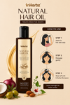Natural Hair Oil | 100% Cold Pressed Oils | Moroccan Argan, Bhringaraj Oil | Fortified with Vitamin E | Promotes Hair Growth & Reduces Hair Fall | feels Voluminous hair | Gives Essential nutrients to Hair Roots | Mineral Oil Free (200 ml )