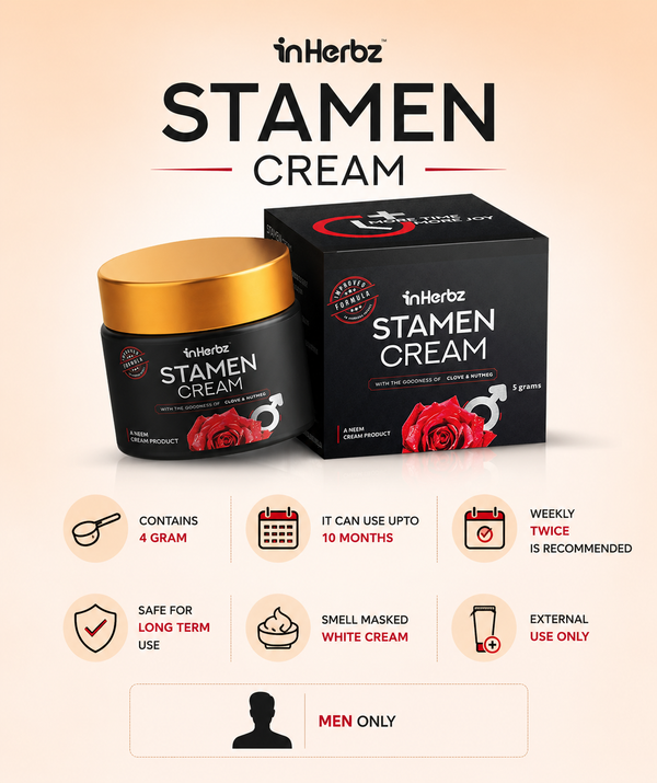 STAMEN CREAM | Herbal Topical cream | External Application | 4 gram