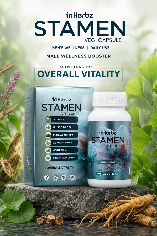 Stamen Veg Capsules | Daily Men's Vitality Supplement | 60 Capsules