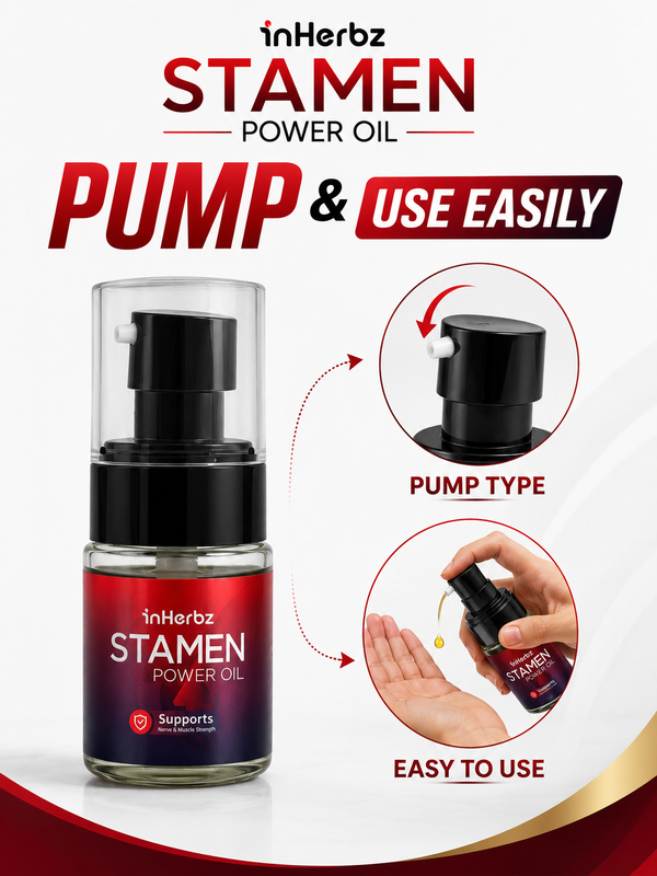 Stamen Power Oil for Men | Herbal Massage Oil | Supports Vitality & Wellness | Natural Ingredients | External Use Only | 30 ml
