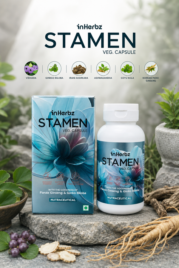 Stamen Veg Capsules | Daily Men's Vitality Supplement | 60 Capsules