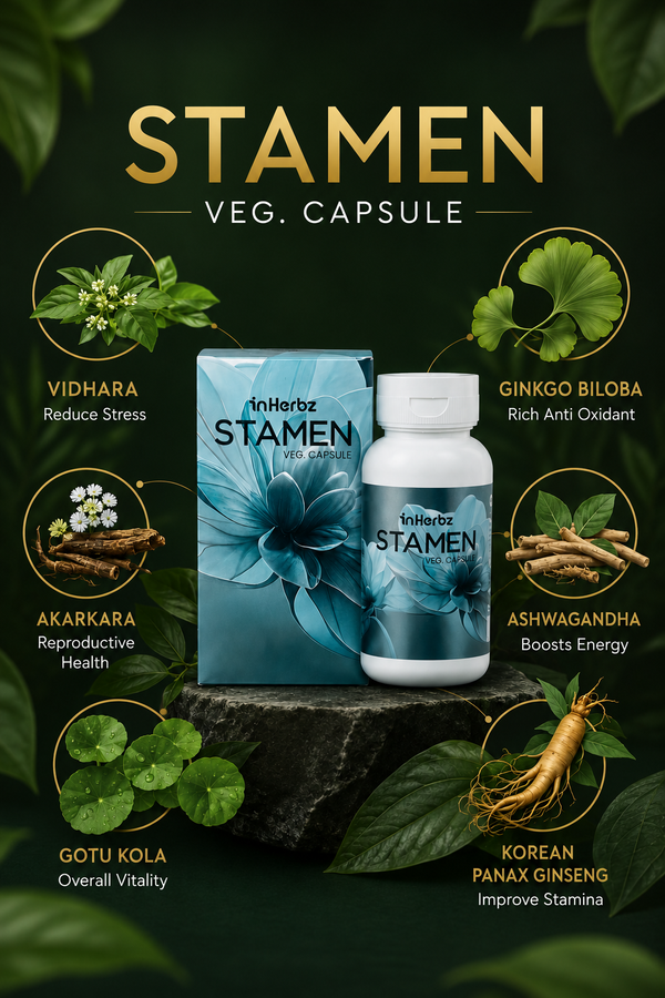 Stamen Veg Capsules | Daily Men's Vitality Supplement | 60 Capsules