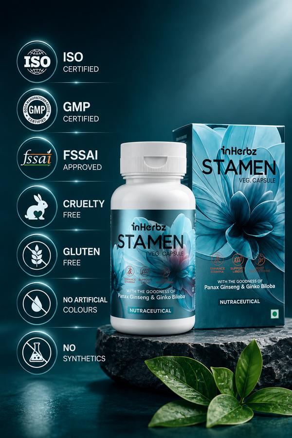 Stamen Veg Capsules | Daily Men's Vitality Supplement | 60 Capsules