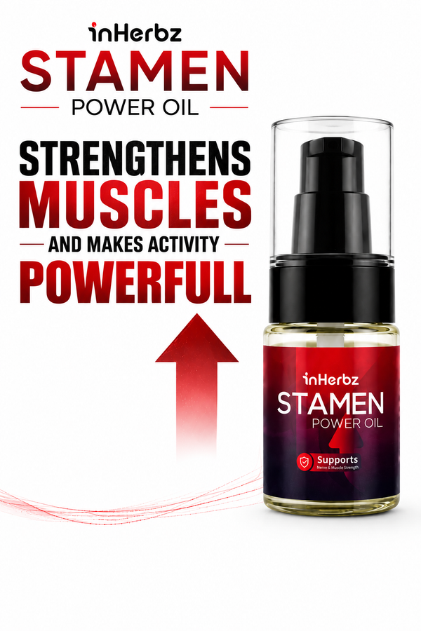 Stamen Power Oil for Men | Herbal Massage Oil | Supports Vitality & Wellness | Natural Ingredients | External Use Only | 30 ml PACK OF 3 (90 ML)