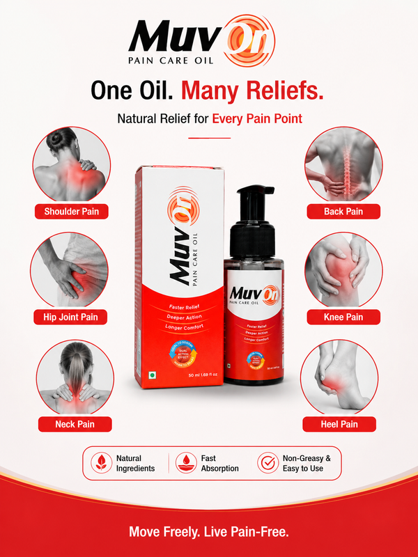 MuvOn PAIN CARE OIL | Medicated Ayurvedic Oil | active care for MUCLES & JOINT PAINS Visible improvement just 3 days |50ML