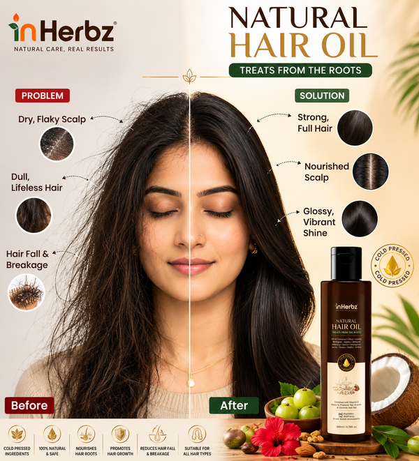 Natural Hair Oil | 100% Cold Pressed Oils | Moroccan Argan, Bhringaraj Oil | Fortified with Vitamin E | Promotes Hair Growth & Reduces Hair Fall | feels Voluminous hair | Gives Essential nutrients to Hair Roots | Mineral Oil Free (200 ml )