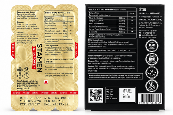 STAMEN Xtra Power CAPSULE | Men’s Energy, Stamina & Vitality Booster | 10 Capsules